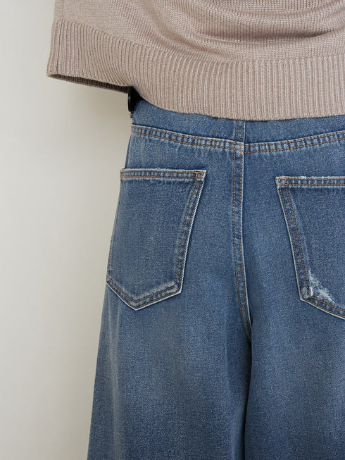 CURVED SEAM DENIM PT / Y234-31041-5